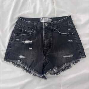 Tilly’s Black Distressed Denim Shorts